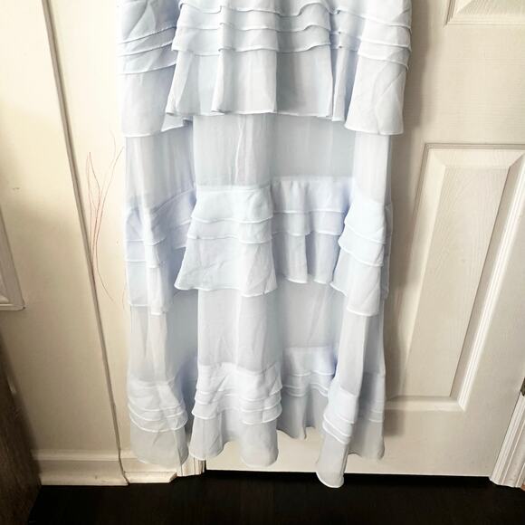 Glamorous Collection Lulus Frill Of A Lifetime Blue Tiered Maxi Dress Medium - Picture 6 of 11